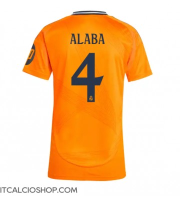 Real Madrid David Alaba #4 Seconda Maglia Femmina 2024-25 Manica Corta